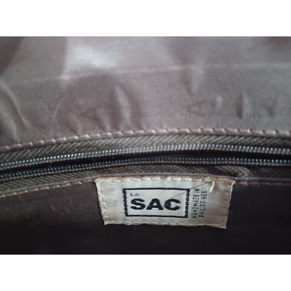 VINTAGE LE SAC STRAW AND LEATHER DOUBLE HANDLE HANDBAG - Picture 11 of 16